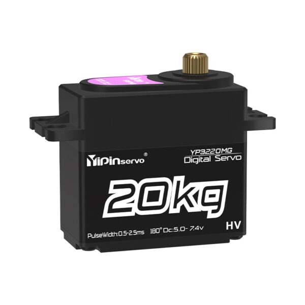 20kg Metal Gear Digital Servo for 1/8 1/10 RC Cars - High Torque 25kgf.cm, Aluminum Case